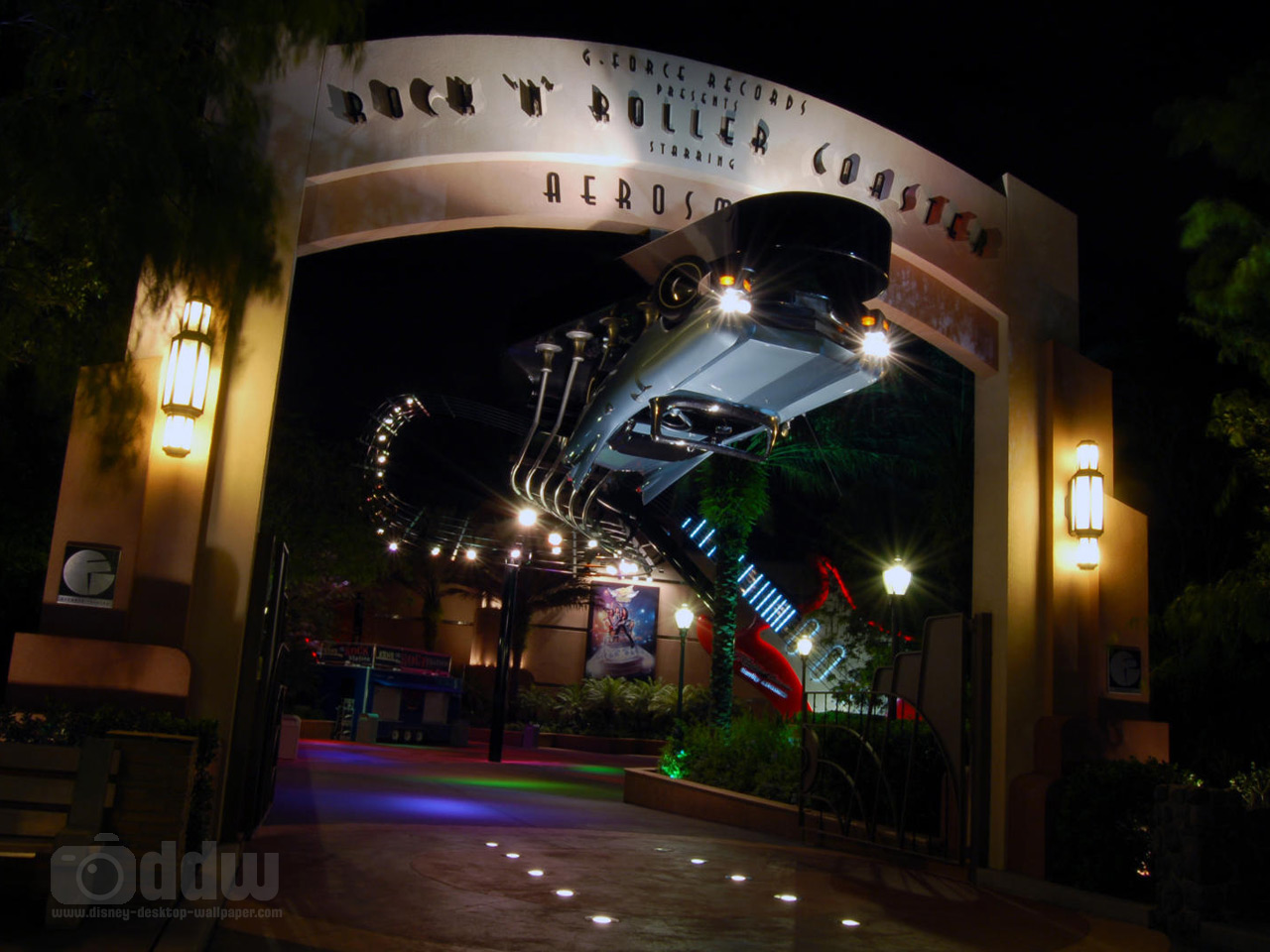 Rock N Roller Coaster Entrance Desktop Wallpaper